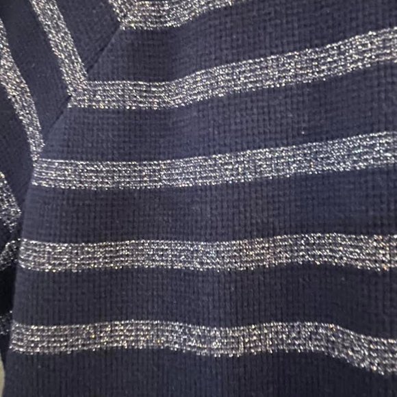 Women's Sonoma, size medium. navy with shiny silver stripes. - Picture 3 of 4